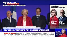 "Pour la première fois de son histoire, notre parti se dote d'une candidate": Valérie Pécresse, investie candidate de la droite à la présidentielle, remercie les adhérents LR