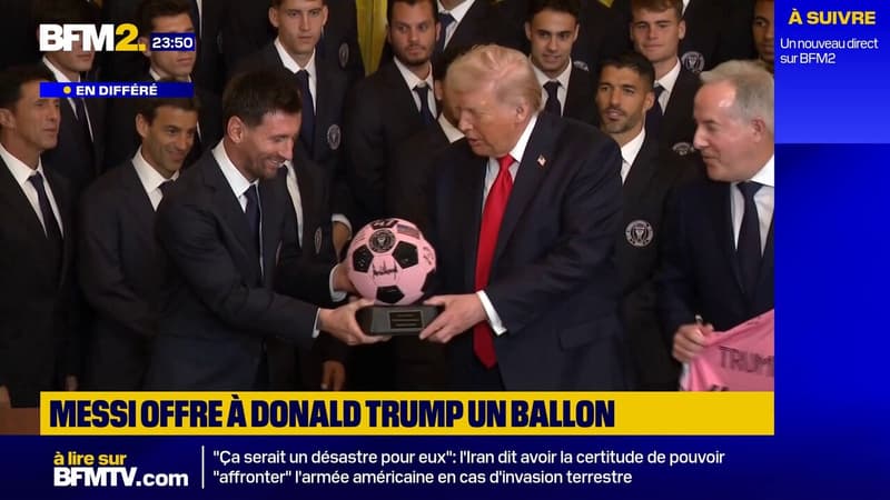 Leo Messi offre à Donald Trump un ballon signé et un maillot de l'Inter Miami