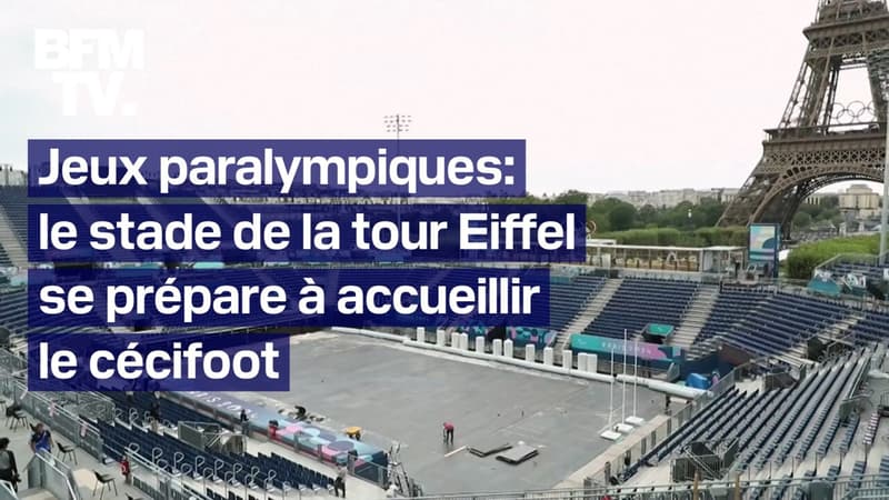 Jeux paralympiques: le stade de la tour Eiffel se prépare à accueillir le cécifoot