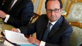 Le président François Hollande le 13 avril 2016 à l'Elysée à Paris