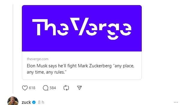 La réponse de Mark Zuckerberg sur Threads