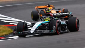 La Mercedes de Lewis Hamilton, à Silverstone le 5 juillet 2024