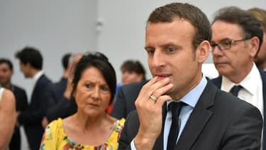 Emmanuel Macron en visite au musée Soulages, à Rodez.
