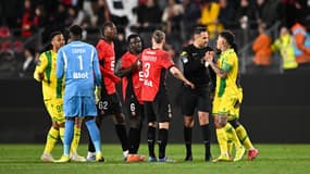 Rennes-Nantes lors de la 30e journée de Ligue 1, le 18 avril 2025.
