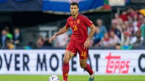 Rodri, milieu de terrain de l'Espagne, lors de la finale de la Ligue des nations face à la Croatie (0-0, 5 t.a.b. 4), le 18 juin 2023
