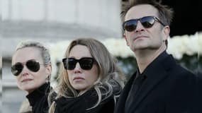 Laeticia Hallyday, Laura Smet et David Hallyday à l'hommage rendu à Johnny en décembre 2017.