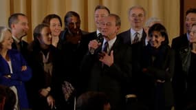Bertrand Delanoë lors de ses voeux à la presse à la mairie de Paris le 15 janvier 2013.