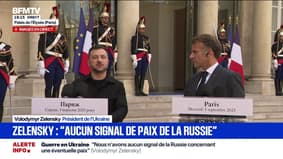 Volodymyr Zelensky reçu à l'Élysée par Emmanuel Macron: "Aucun signal de paix de la Russie", déplore le président ukrainien