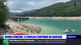 Serre-Ponçon: le niveau du lac continue de baisser
