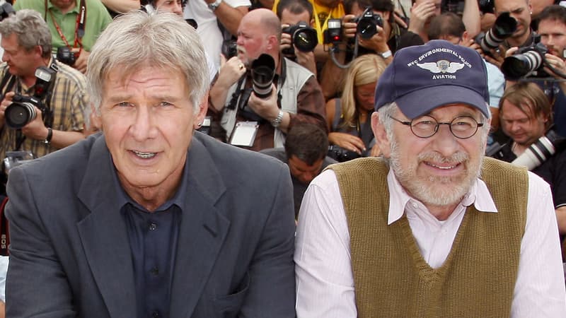 Harrison Ford et Steven Spielberg au Festival de Cannes en 2008