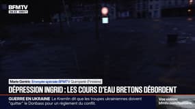 À Quimperlé, la Laïta est sortie de son lit et inonde les rues de la ville 