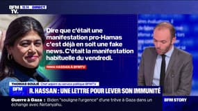 Rima Hassan affirme auprès de BFMTV que la manifestation à laquelle elle a participé en Jordanie n'était pas une manifestation "pro-Hamas" 