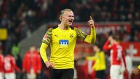 Erling Haaland avec le Borussia Dortmund contre Mayence, le 16 mars 2022