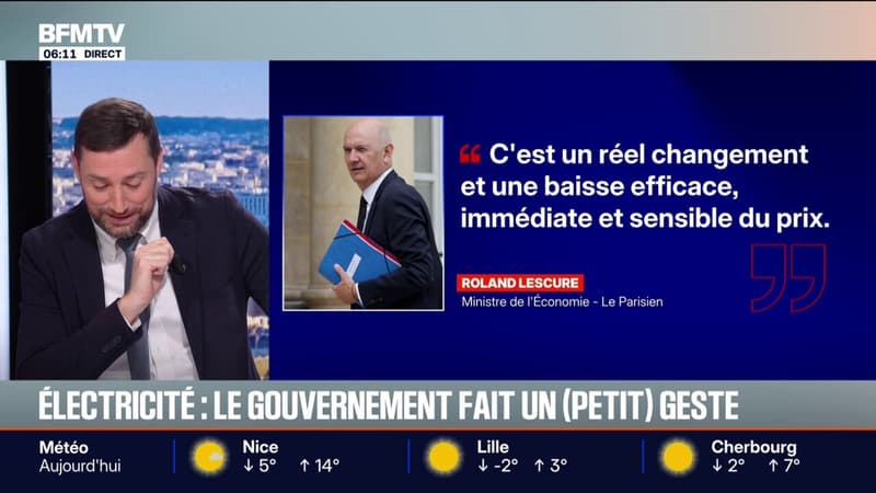 Le gouvernement annonce une "baisse efficace et immédiate" du prix de l'électricité