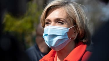 La présidente de la région Ile-de-France Valérie Pécresse (ex-LR), le 8 avril 2021 à Nogent-sur-Marne, près de Paris