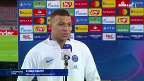 Kylian Mbappé au micro de RMC Sport après Barça-PSG