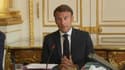 Emmanuel Macron face aux ministres à l'Élysée le 24 août 2022