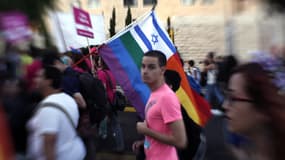Des participants à la Gay pride de Jérusalem en 2014.