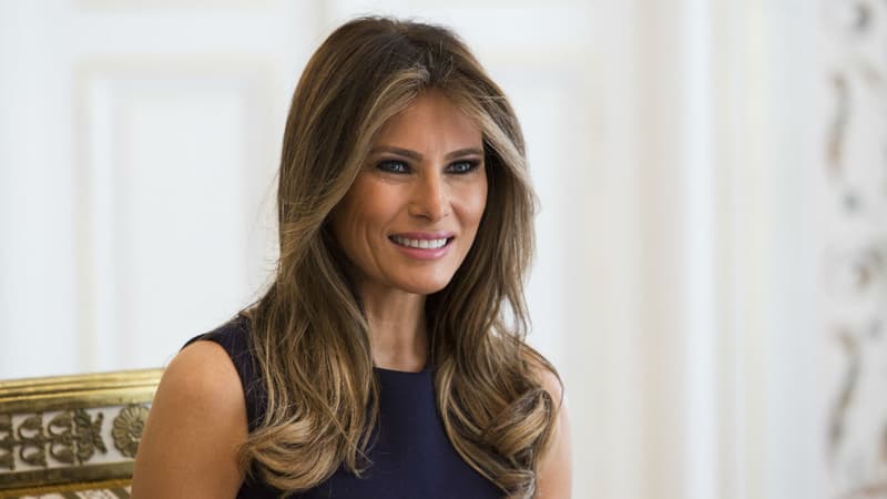 Melania Trump, en visite officielle en Pologne, avec son époux, le 6 juillet 2017