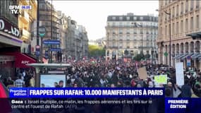 Près de 10.000 personnes ont manifesté ce lundi à Paris contre les bombardements à Rafah