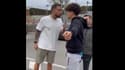 Inigo Martinez, défenseur du Barça, s'explique avec un TikTokeur qui l'a insulté à la sortie de l'entraînement, le 1er avril 2024