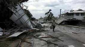 Photo fournie le 13 février 2018 par John Pulu de Tagata Pasifika montrant les dégâts provoqués par le passage du cyclone Gita à Nuku'alofa, la capitale de l'archipel des Tonga