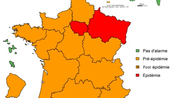 Niveau d’alerte régional de la bronchiolite, chez les enfants de moins de 2 ans, en semaine 40
