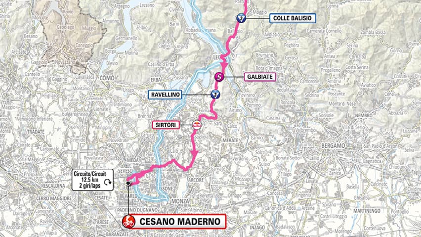 Parcours de la 18e étape du Tour d'Italie 2025 Parcours de la 18e étape du Tour d'Italie 2025