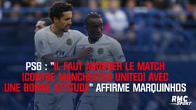 PSG : "Il faut aborder le match (contre Manchester United) avec une bonne attitude" affirme Marquinhos
