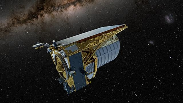 Représentation du télescope Euclid dans l'espace. Représentation du télescope Euclid dans l'espace.