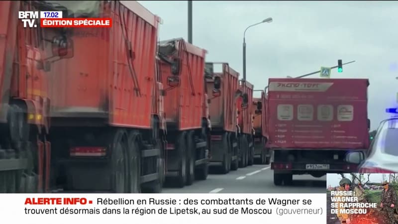 Rébellion de la milice Wagner: des camions remplis de sable acheminés jusqu'à Moscou bour barricader la capitale russe
