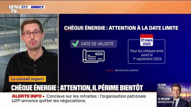 Si votre chèque énergie a été émis avant le 1er septembre 2024, il ne sera bientôt plus valable...