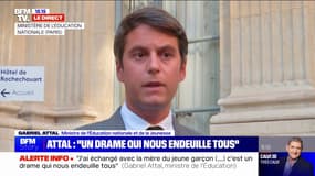 Suicide d'un adolescent à Poissy: "Chaque drame est un drame de trop qui nous rappelle que nous ne sommes toujours pas à la hauteur", affirme le ministre de l'Éducation, Gabriel Attal