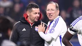 Pierre Sage et John Textor avec l'OL le 10 novembre 2024