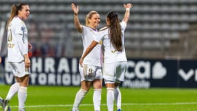 Eugénie Le Sommer avec l'OL face au PFC, le 5 novembre 2023.