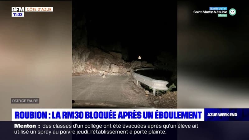 Alpes-Maritimes: la RM30 bloquée au niveau de Roubion 