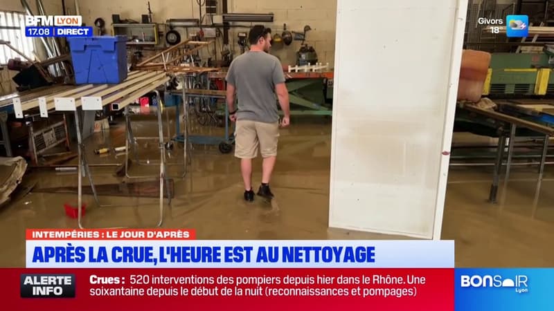 Intempéries à Givors: les commerçants et les habitants découvrent l'ampleur des dégâts