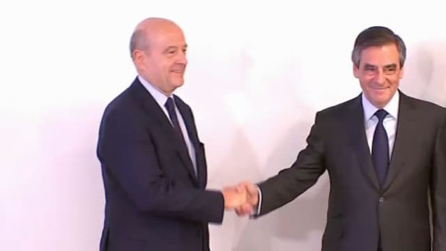 Poignée de mains Fillon Juppé