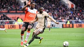 Randal Kolo Muani lors de Lorient-PSG (1-4, L1), le 24 avril 2024