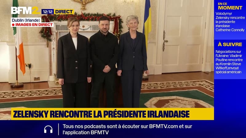 Volodymyr Zelensky à Dublin pour rencontrer la présidente irlandaise Catherine Connolly