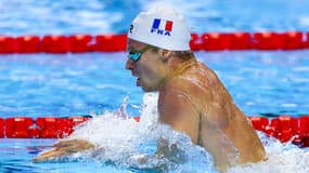 Léon Marchand aux Mondiaux de natation, le 31 juillet 2025 à Singapour