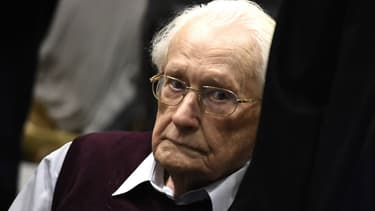 Oskar Gröning lors de son procès à Lueneburg, en Allemagne, le 15 juillet 2017