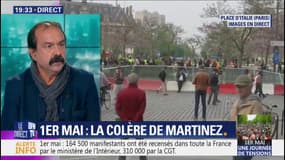 1er-mai: Philippe Martinez affirme qu'"une grenade lacrymogène est tombée à côté" de lui