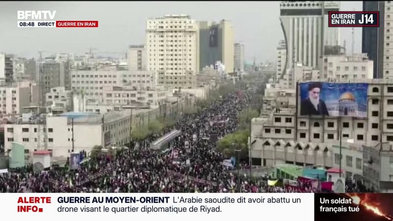 Guerre au Moyen-Orient: de nombreux Iraniens manifestent dans Téhéran malgré "une vaste vague de frappes" israéliennes