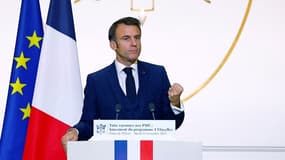 Emmanuel Macron lors du lancement ETIncelles à l'Elysée. 