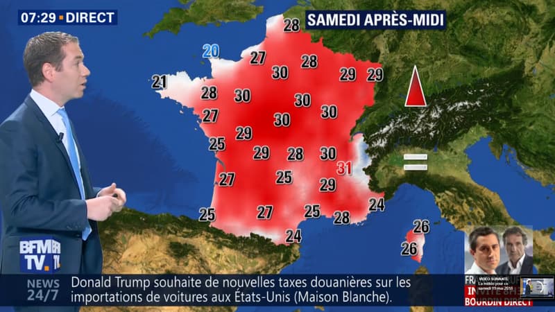 Températures du samedi 26 mai 2018