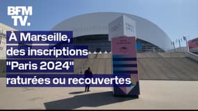 Panneaux raturés ou recouverts… les inscriptions "Paris 2024" dégradées dans les rues de Marseille