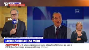 Jacques Chirac incarnait "une forme de fraternité française, une chaleur humaine", selon Richard Ferrand, président de l'Assemblée nationale