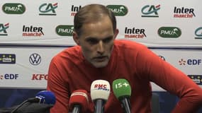 Thomas Tuchel en conférence de presse, à Pau le 29 janvier 2020