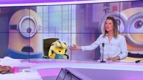 Le Minion Bob avec notre journaliste Lorène de Susbielle